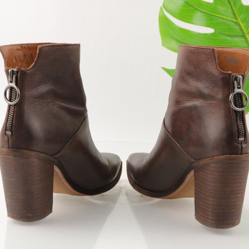 Franco Sarto Women's Mack Boot Size 7 Pointed Block Heel Brown Leather Comfy - Picture 9 of 12